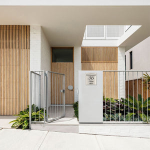 Marine Grade Brushed Stainless Steel Letterbox Faceplate 390 x 430mm (Laser Cut) - 340 Slot