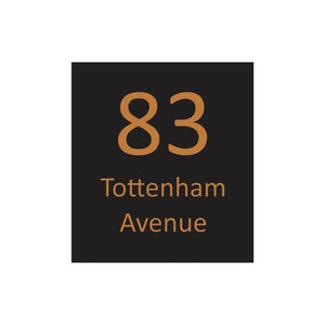 Black Traffolyte Address Sign with Vinyl Text 390 x 430