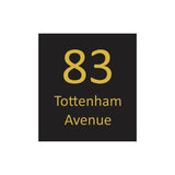 Black Colorbond Steel Address Sign with Vinyl Text 390 x 430
