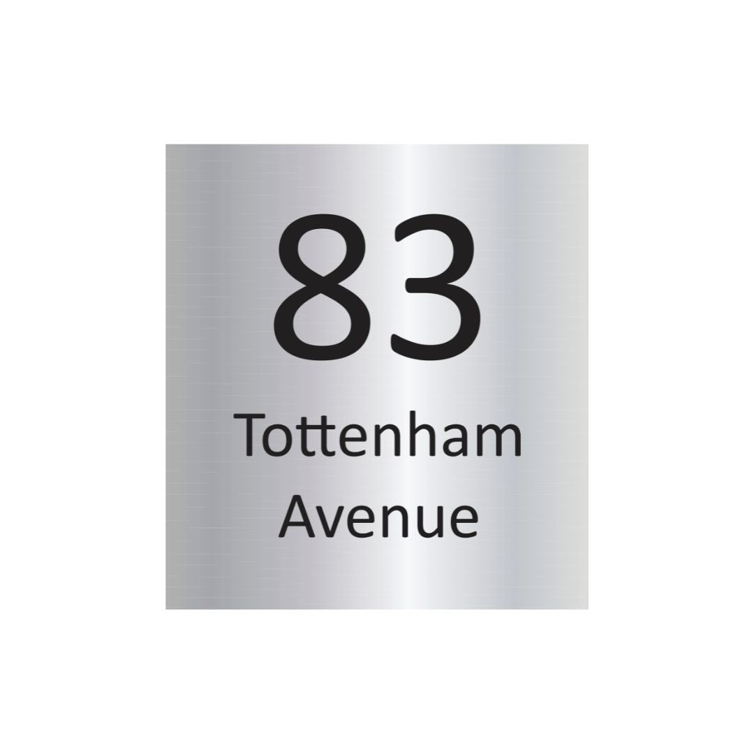 Marine Grade Mirror Polished Stainless Steel Address Sign  390 x 430 (Laser Cut)