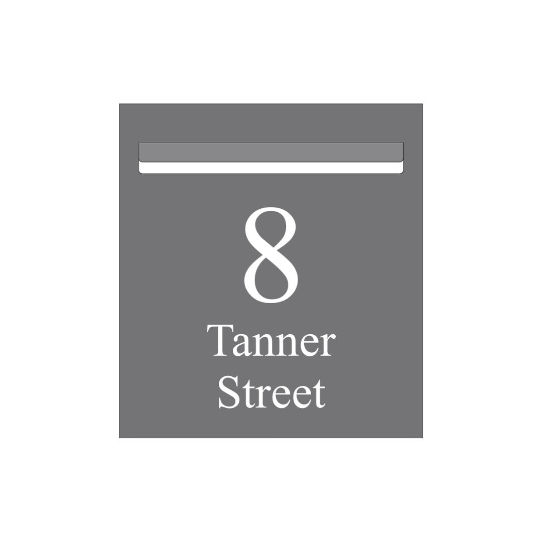 Basalt Powder-Coated Aluminium Letterbox Faceplate 390 x 430