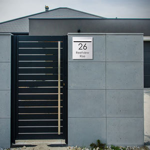 Marine Grade Brushed Stainless Steel Letterbox Faceplate 390 x 430mm (Laser Etched) - 340 Slot