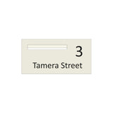 Surfmist Powder-Coated Aluminium Letterbox Faceplate (600 x 300) - 340 Slot LHS