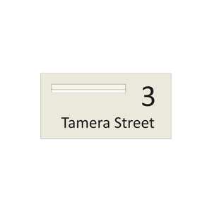 Surfmist Powder-Coated Aluminium Letterbox Faceplate (600 x 300) - 340 Slot LHS