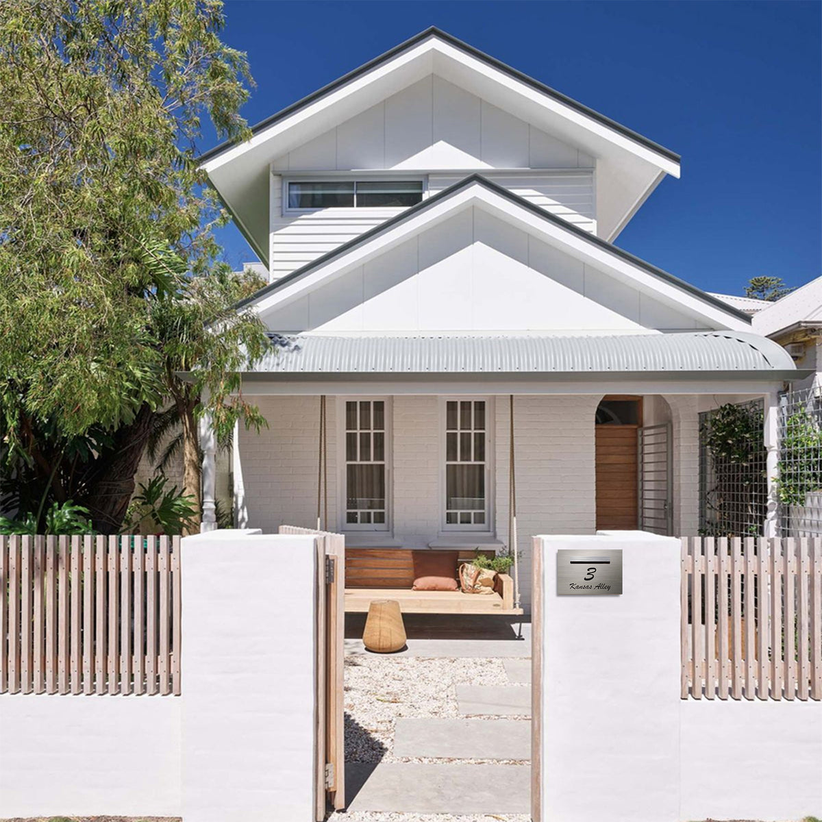 Shale Grey Powder-Coated Aluminium Letterbox Faceplate 400 x 280mm - 240 Slot