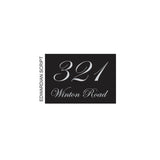 Black Colorbond Steel Address Sign with Vinyl Text – 200 x 140mm