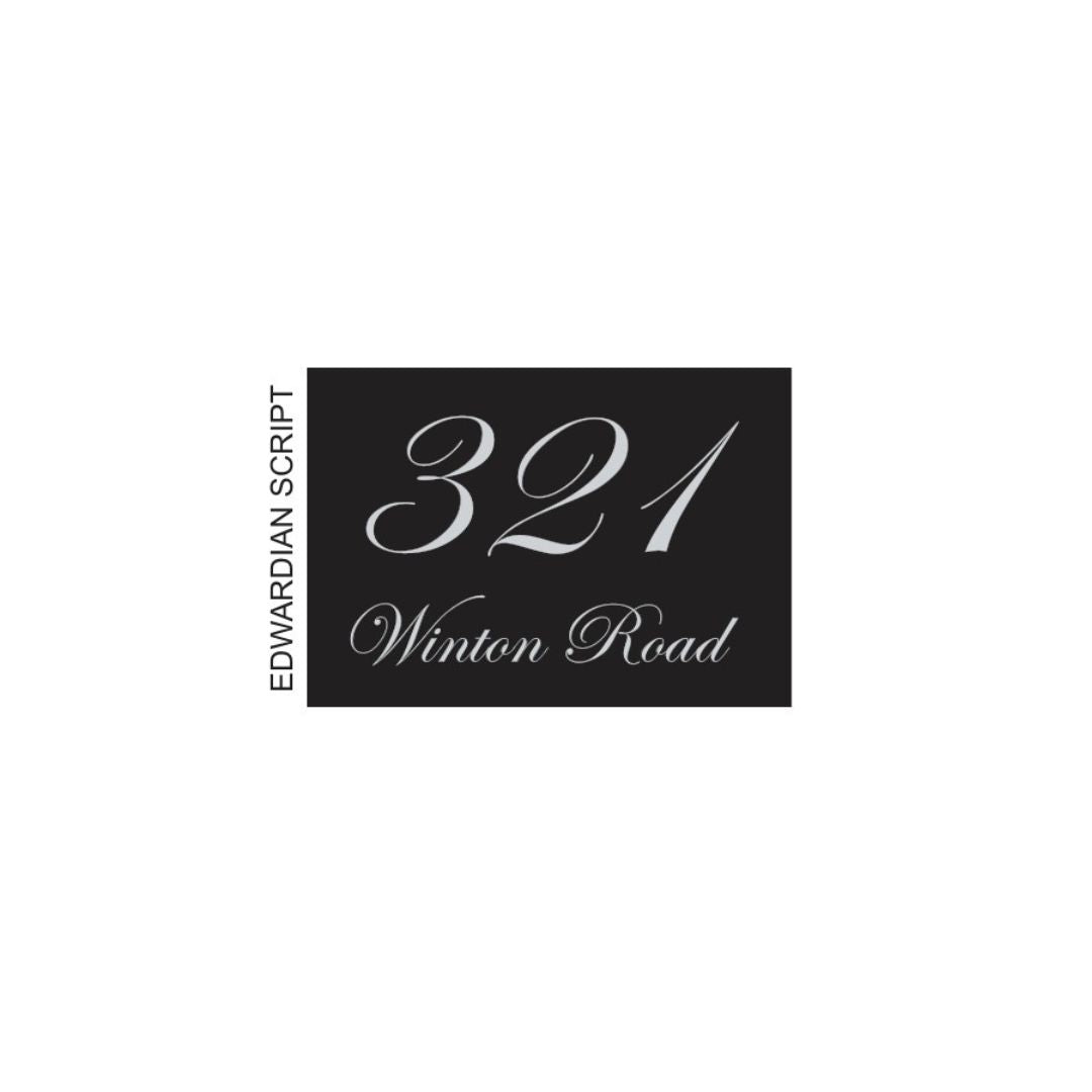 Black Colorbond Steel Address Sign with Vinyl Text – 200 x 140mm