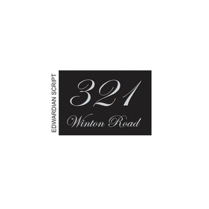 Black Colorbond Steel Address Sign with Vinyl Text – 200 x 140mm