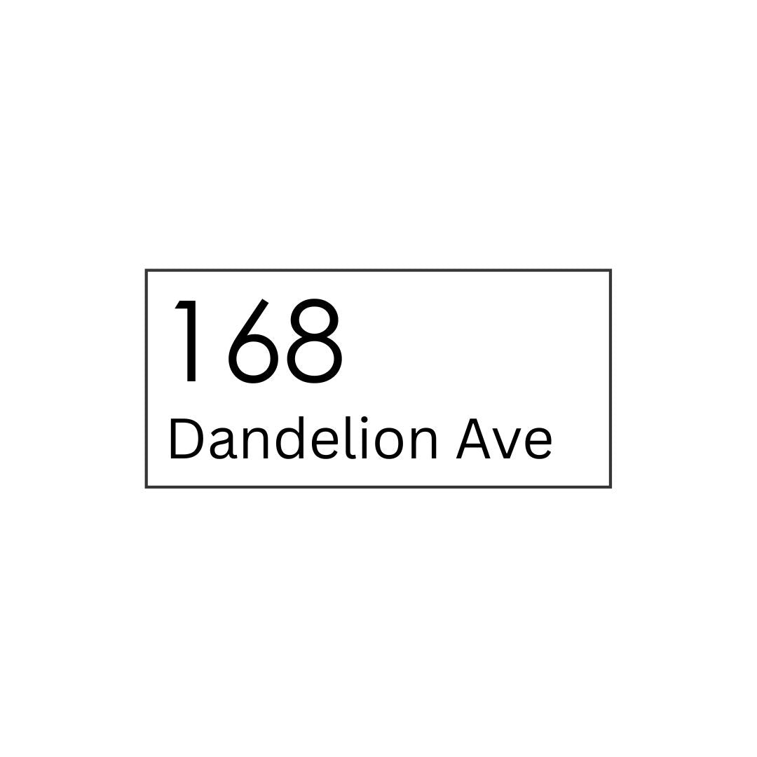 White Traffolyte Address Sign with Black Engraved Text - 300 x 140 (Text Aligned Left)
