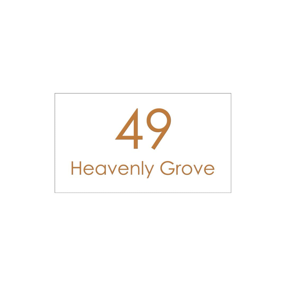 White Traffolyte Address Sign with Vinyl Text 390 x 220