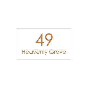 White Traffolyte Address Sign with Vinyl Text 390 x 220