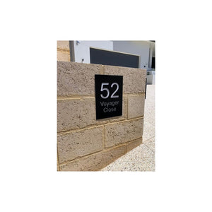 Powder-Coated Aluminium Black Address Plate 400 x 550