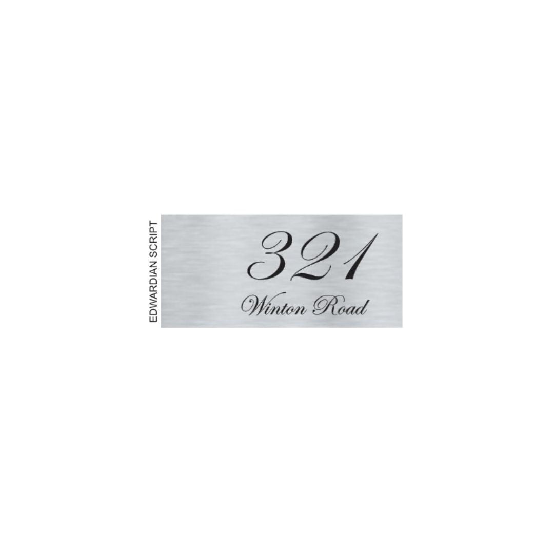 316 Marine Grade Brushed Stainless Steel Address Plate 300 x 140mm - Laser Etched