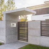 Silver Aluminum Address Sign with Vinyl Text 600 x 300mm