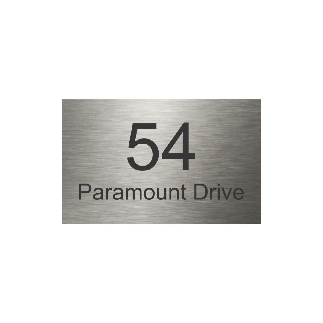 316 Marine Grade Brushed Stainless Steel Address Plate 400 x 250mm - Laser Etched