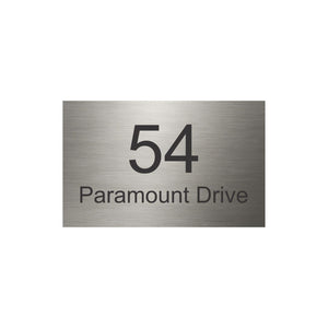316 Marine Grade Brushed Stainless Steel Address Plate 400 x 250mm - Laser Etched