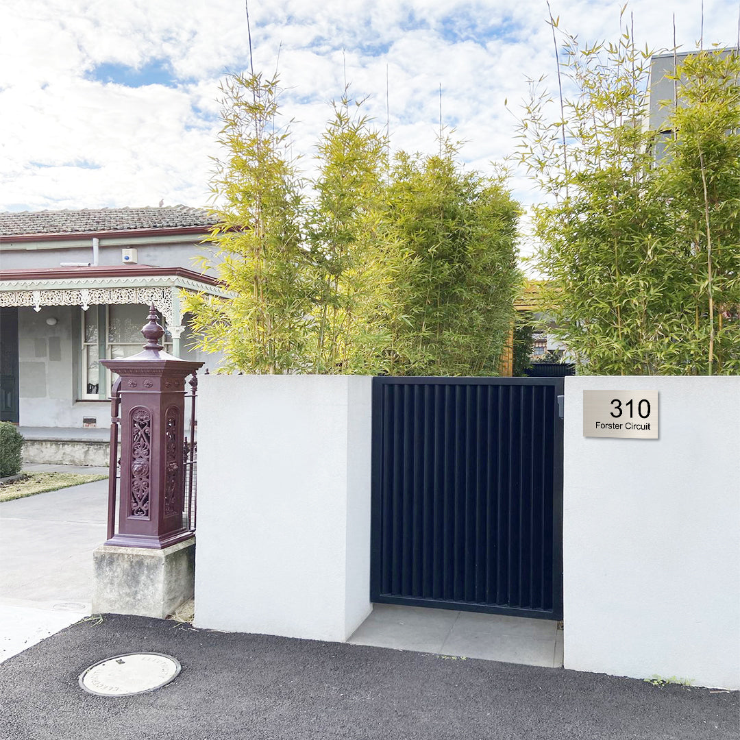 316 Marine Grade Brushed Stainless Steel Address Plate 390 x 220 - Laser Cut