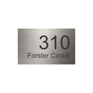 316 Marine Grade Brushed Stainless Steel Address Plate 400 x 250mm - Laser Etched