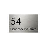 316 Marine Grade Brushed Stainless Steel Address Plate 400 x 250 - Laser Cut (Text Aligned Left)