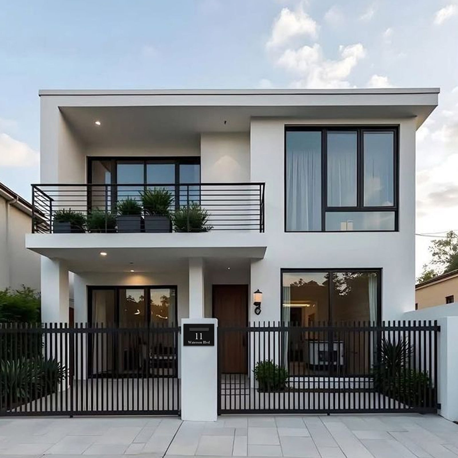 Black Powder-Coated Aluminium Letterbox Faceplate 400 x 280mm - 240 Slot