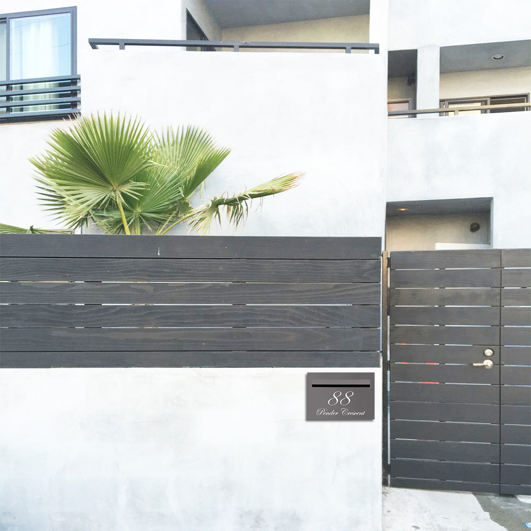 Basalt Powder-Coated Aluminium Letterbox Faceplate 400 x 280mm - 340 Slot