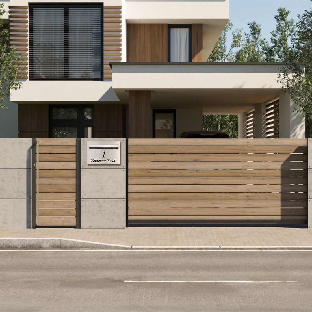 Marine Grade Brushed Stainless Steel Letterbox Faceplate 400 x 280mm (Laser Cut) - 340 Slot