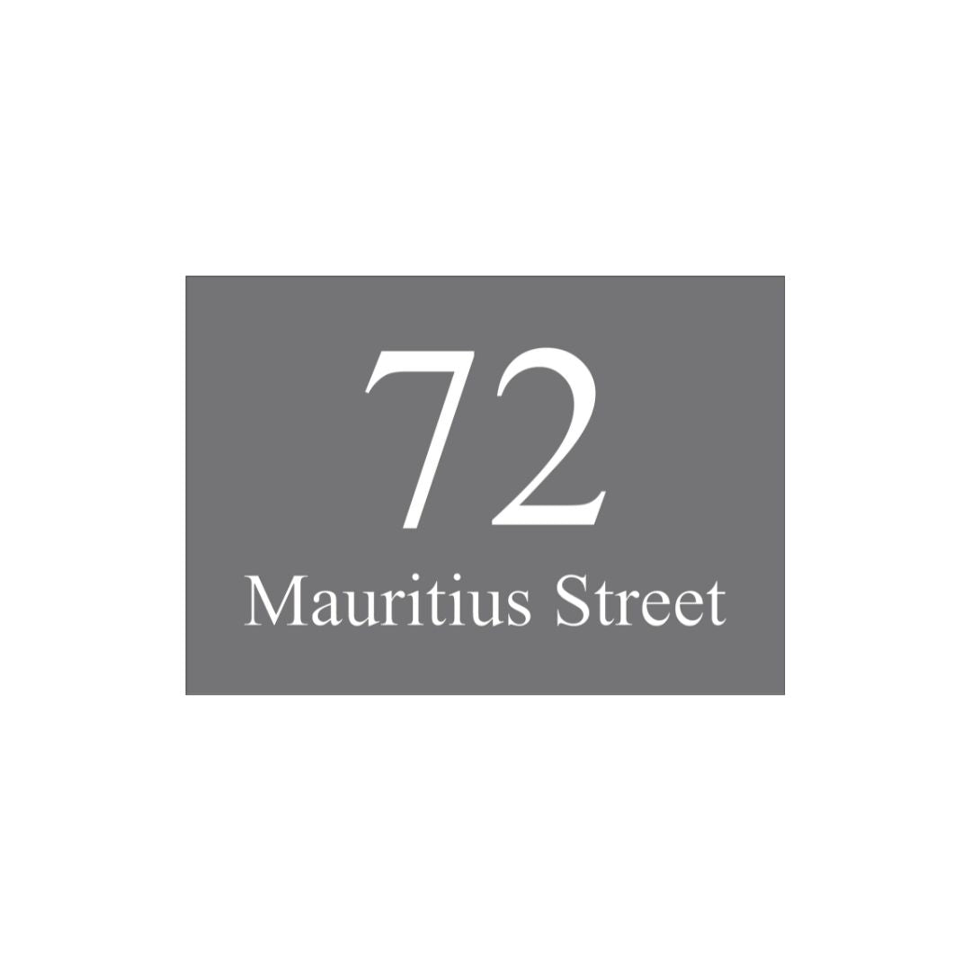 Basalt Colorbond Steel Address Sign with Vinyl Text 400 x 250mm