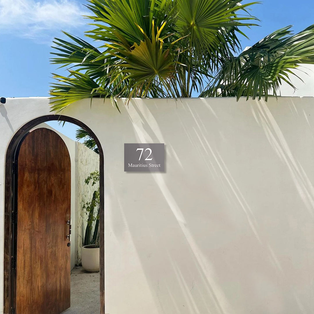 Basalt Colorbond Steel Address Sign with Vinyl Text 390 x 220mm