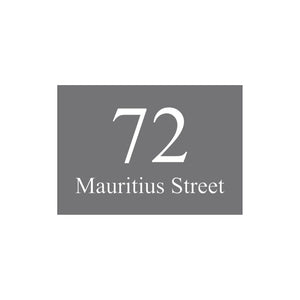 Basalt Colorbond Steel Address Sign with Vinyl Text 400 x 250