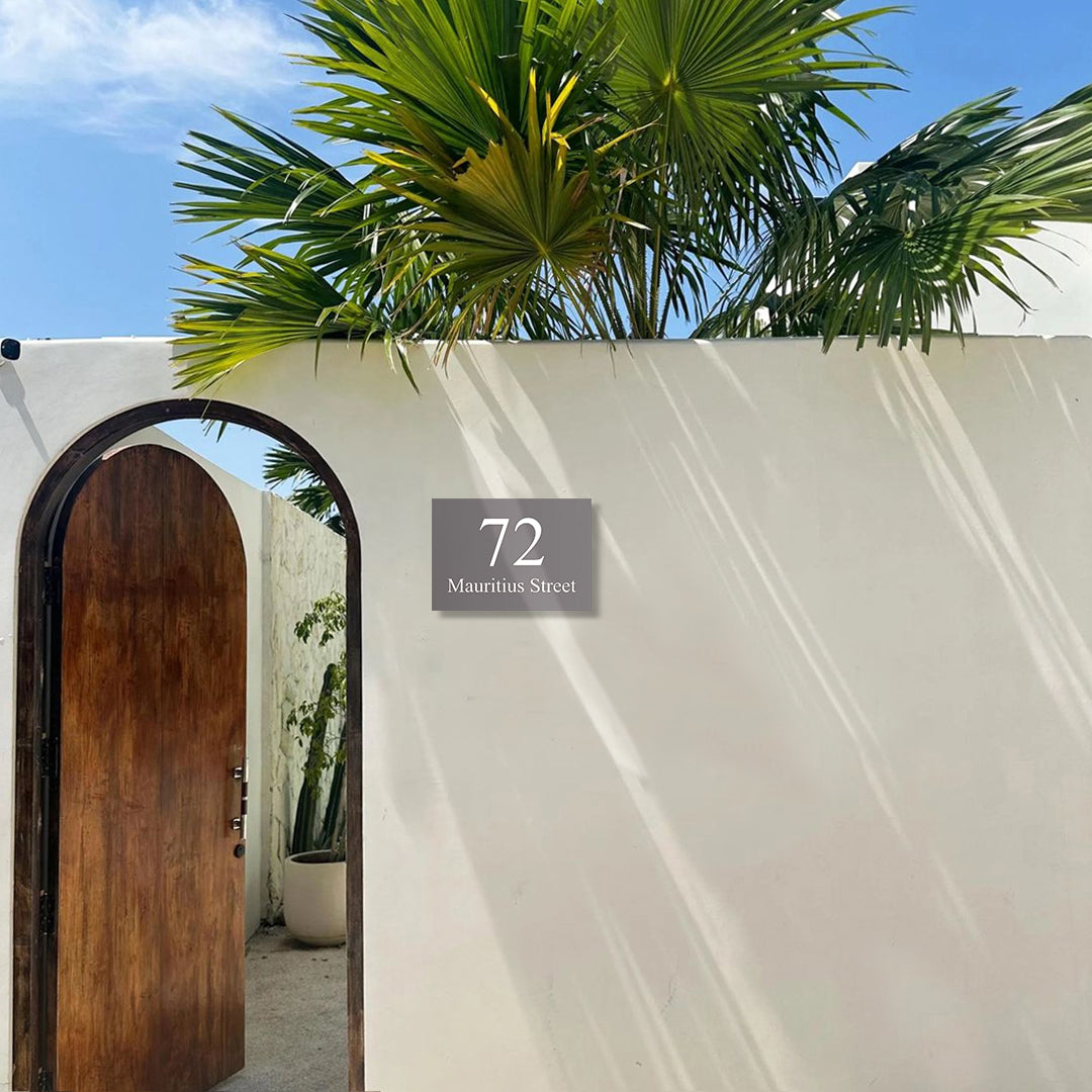 Basalt Colorbond Steel Address Sign with Vinyl Text 400 x 250mm