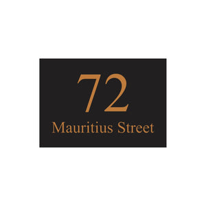 Black Traffolyte Address Sign with Vinyl Text 400 x 250