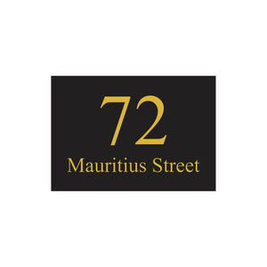 Black Traffolyte Address Sign with Vinyl Text 400 x 250
