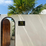 Black Colorbond Steel Address Sign with Vinyl Text 400 x 250