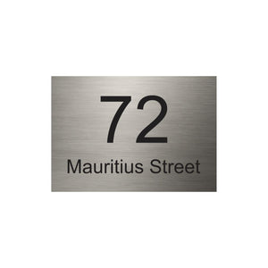Marine Grade Brushed Stainless Steel Address Sign 400 x 250 (Laser Cut)