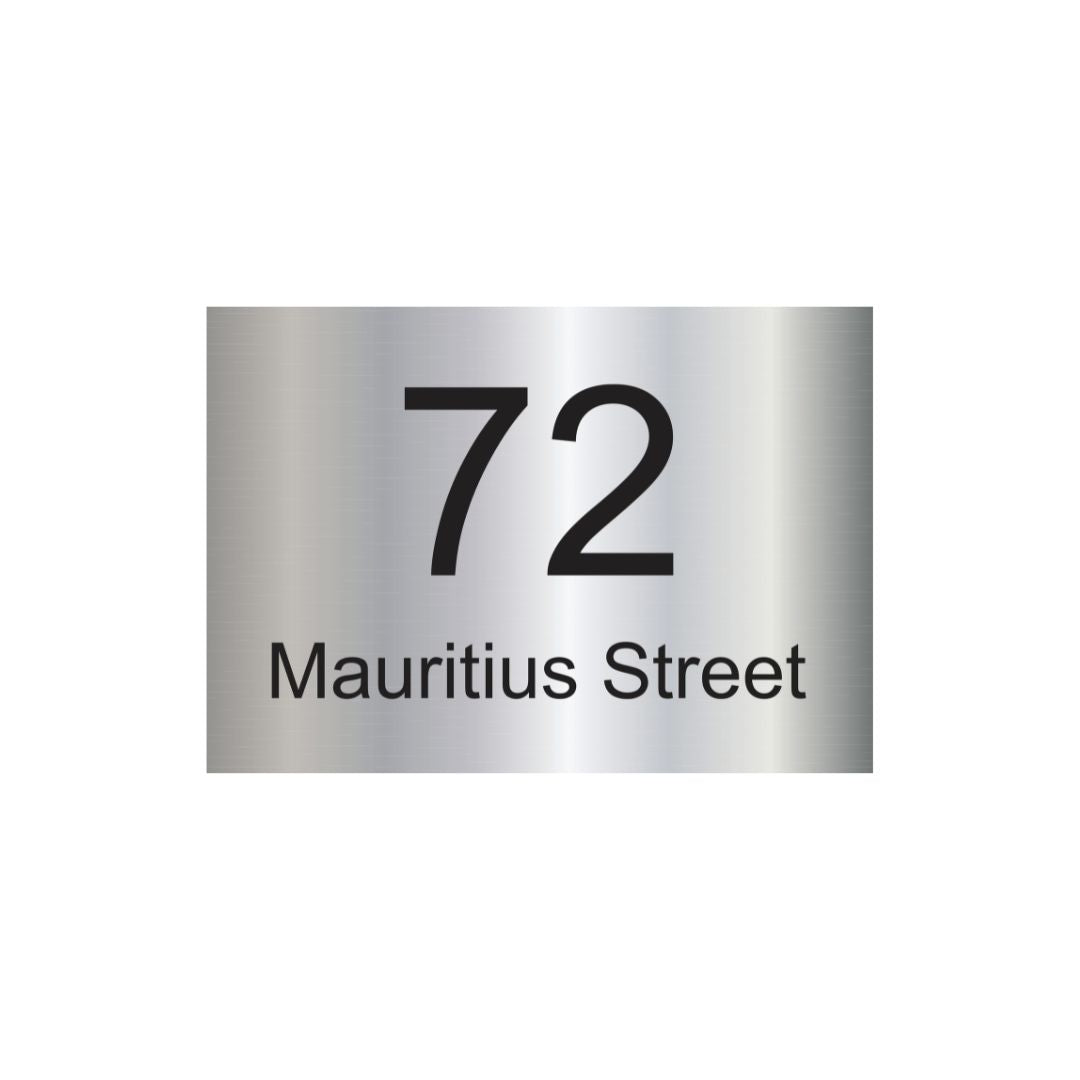 Marine Grade Mirror Polished Stainless Steel Address Sign 400 x 280mm (Laser Etched)