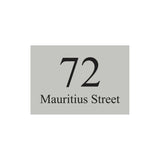 Shale Grey Powder Coated Address Sign With Laser Cut Text 400 x 250mm