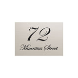 Silver Aluminum Address Sign with Vinyl Text 400 x 250