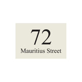 Surfmist Colorbond Steel Address Sign with Vinyl Text 400 x 280