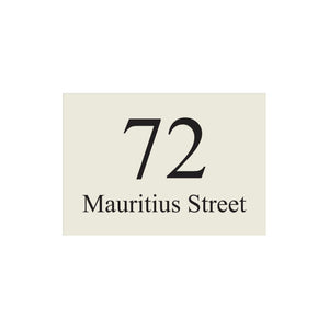 Surfmist Colorbond Steel Address Sign with Vinyl Text 400 x 250