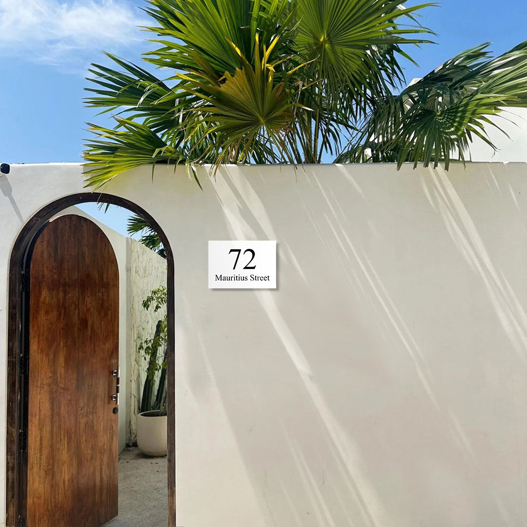 White Traffolyte Address Sign with Vinyl Text 290 x 220mm