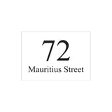 White Traffolyte Address Sign with Vinyl Text 400 x 250