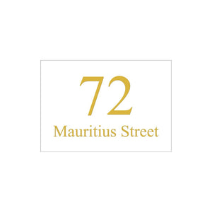 White Traffolyte Address Sign with Vinyl Text 400 x 250