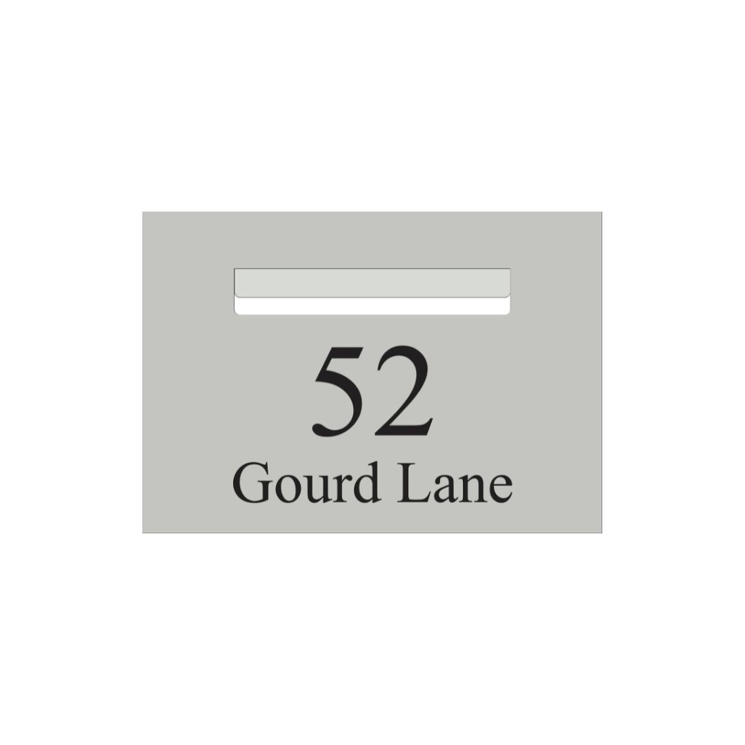 Shale Grey Powder-Coated Aluminium Letterbox Faceplate 400 x 280mm - 240 Slot