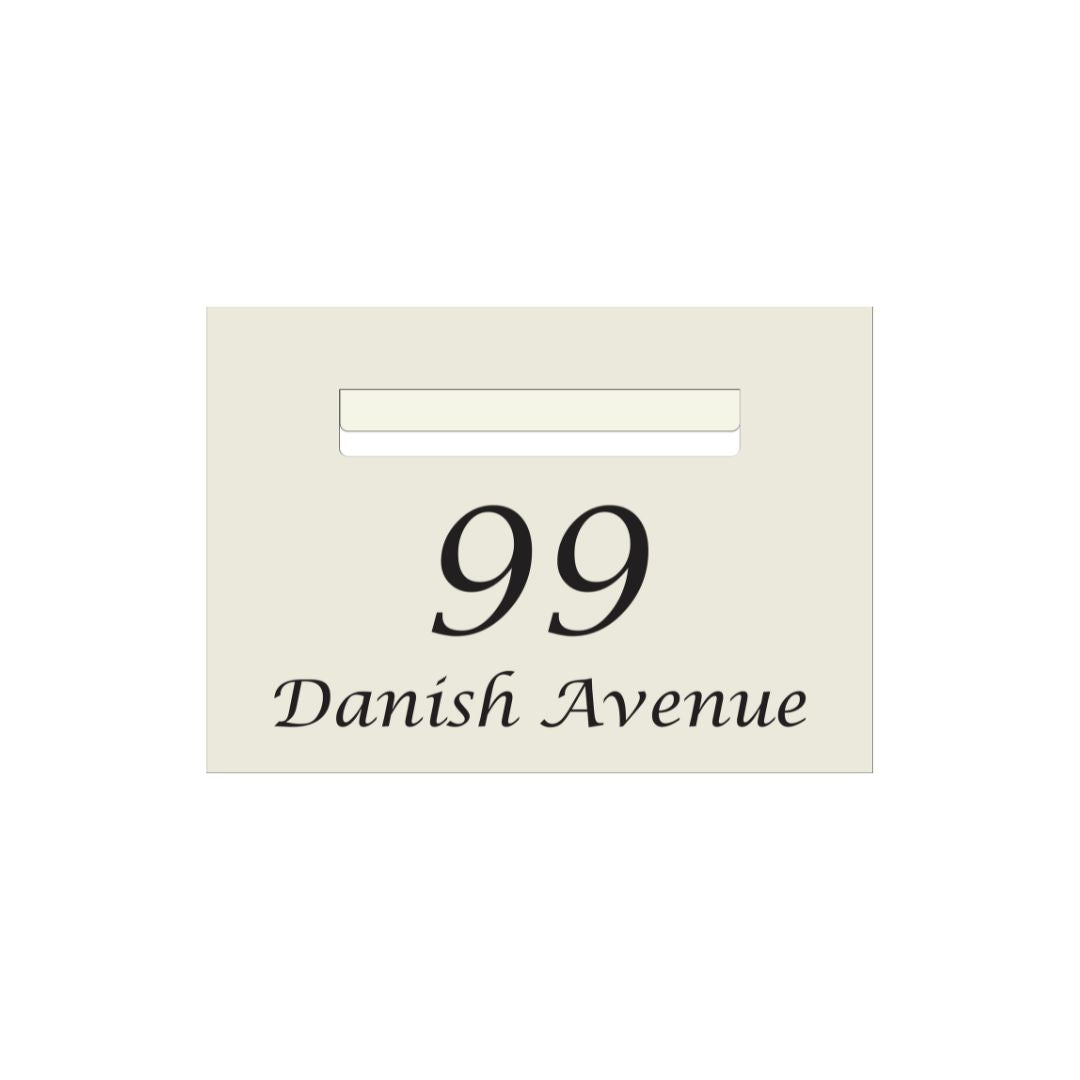 Surfmist Powder-Coated Aluminium Letterbox Faceplate 400 x 280mm - 240 Slot