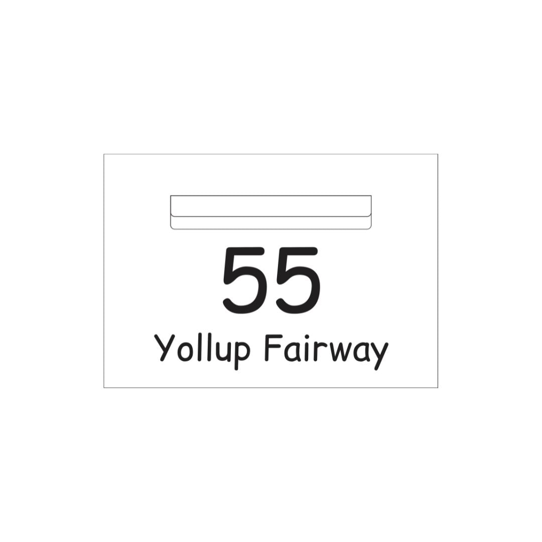 White Powder-Coated Aluminium Letterbox Faceplate 400 x 250