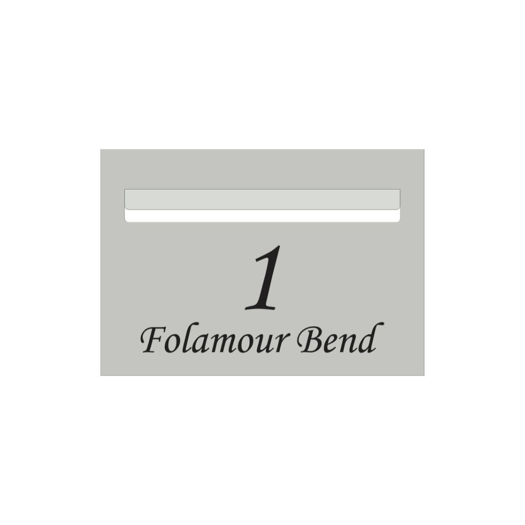 Shale Grey Powder-Coated Aluminium Letterbox Faceplate 400 x 280mm - 340 Slot