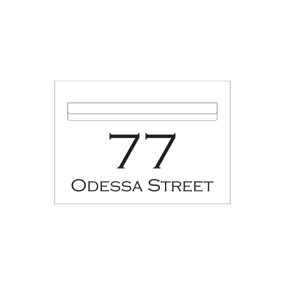 White Powder-Coated Aluminium Letterbox Faceplate 400 x 250 - 340 slot