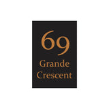 Black Traffolyte Address Sign with Vinyl Text 400 x 600