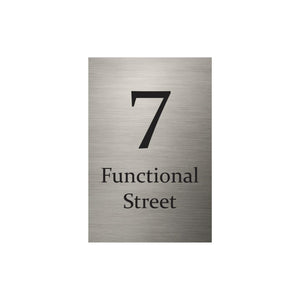 Marine Grade Brushed Stainless Steel Address Sign 400 x 600 (Laser Cut)
