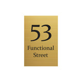 Gold Aluminum Address Sign with Vinyl Text 400 x 600